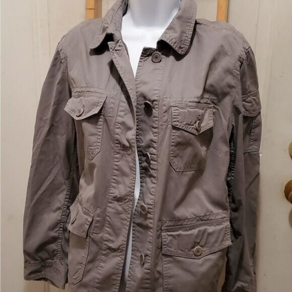 J. Crew Jackets & Blazers - J. Crew Jacket Medium Utility Classic Twill Chino Pockets Preppy Coastal Tomboy